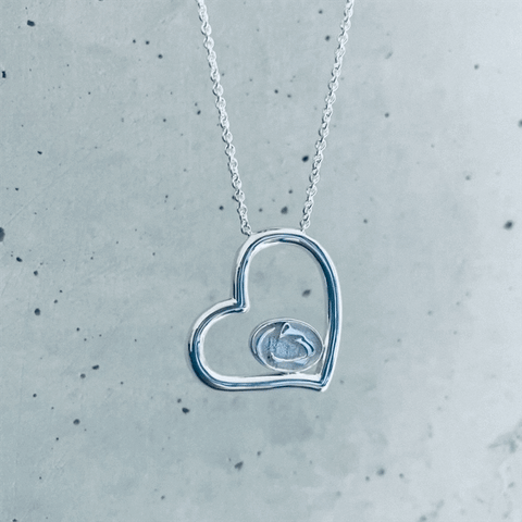 Penn State University Heart Necklace - Silver