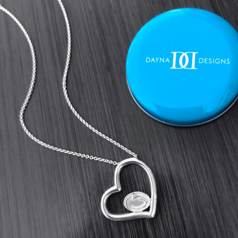 Penn State University Heart Necklace - Silver