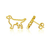 Retriever Silhouette Stud Earrings - Gold