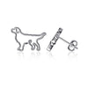 Retriever Silhouette Stud Earrings - Silver