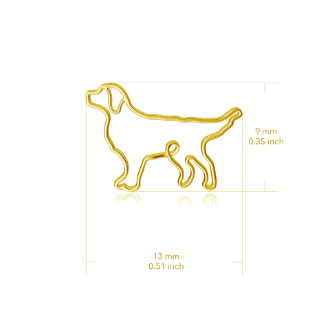 Labrador Silhouette Stud Earrings - Gold