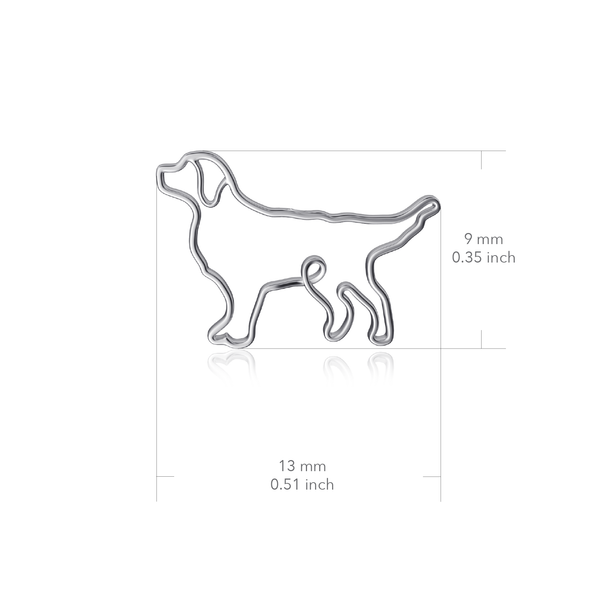 Retriever Silhouette Stud Earrings - Silver