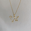 Retriever Silhouette Pendant Necklace - Gold