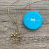 Retriever Silhouette Pendant Necklace - Gold