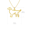 Retriever Silhouette Pendant Necklace - Gold