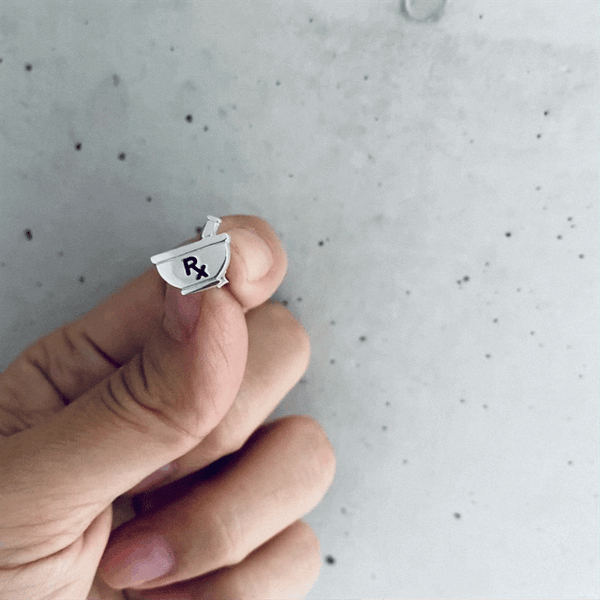 Pharmacy Stud Earrings - Silver