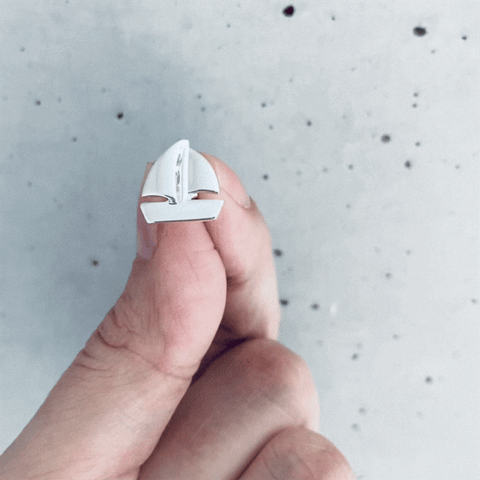 Sail Boat Stud Earrings - Silver