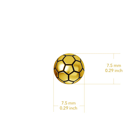 Soccer Ball Stud Earrings - Gold