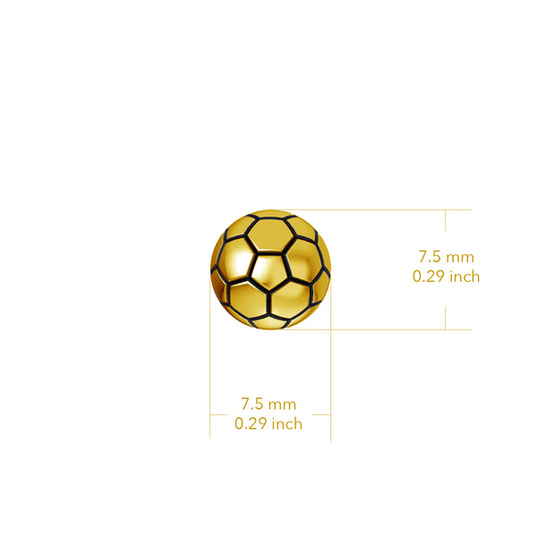 Soccer Ball Stud Earrings - Gold