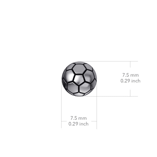 Soccer Ball Bracelet Charm - Silver