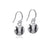 Softball Mini Domed Dangle Earrings - Silver