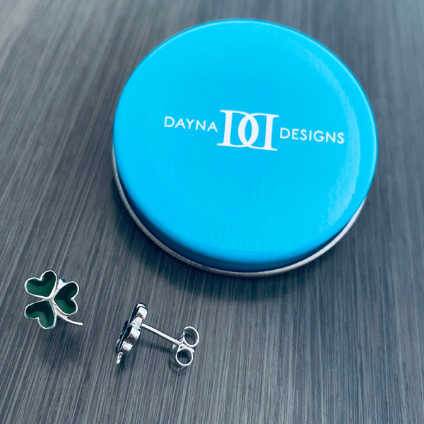 Shamrock Stud Earrings - Enamel