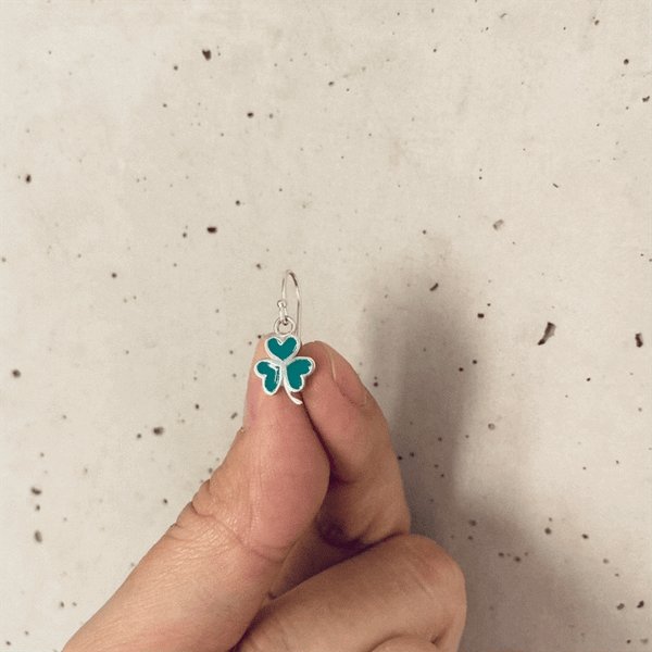 Shamrock Dangle Earrings - Enamel