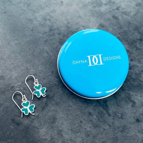 Shamrock Dangle Earrings - Enamel