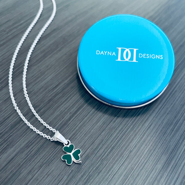 Shamrock Pendant Necklace - Enamel