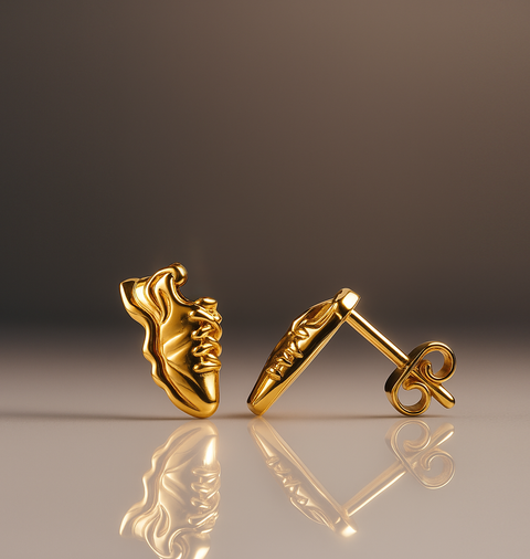 Running Shoe Stud Earrings - Gold