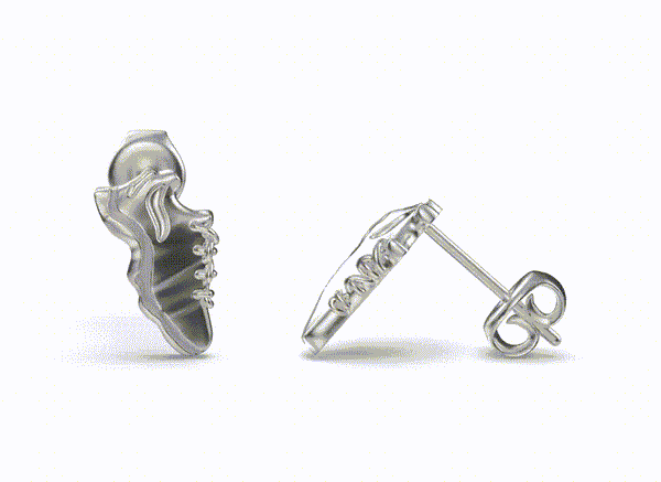 Running Shoe Stud Earrings - Silver