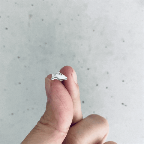 Running Shoe Stud Earrings - Silver