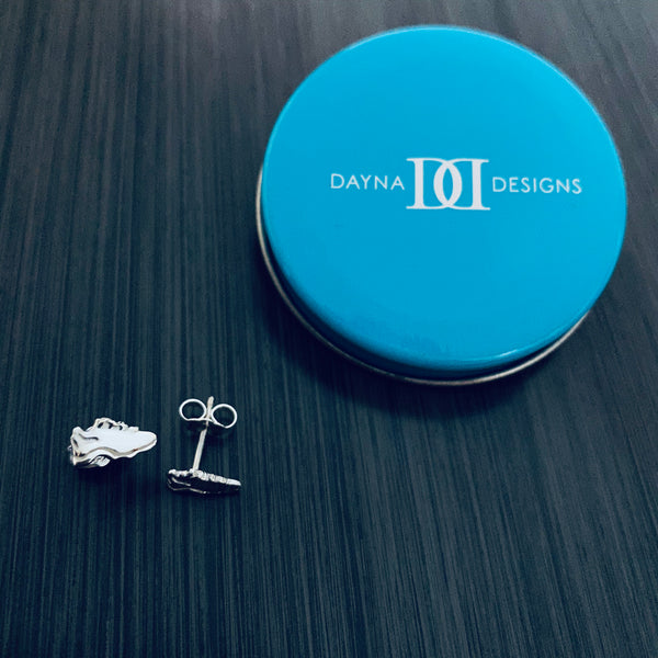 Running Shoe Stud Earrings - Silver