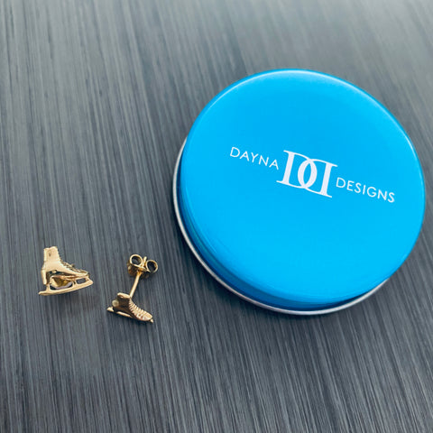 Skate Stud Earrings - Gold