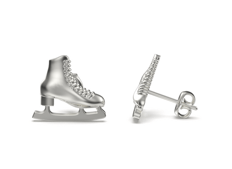 Skate Stud Earrings - Silver