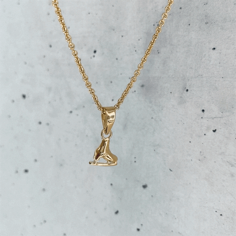 Skate Pendant Necklace - Gold Plated