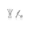 Ski Stud Earrings - Silver