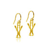 Ski Dangle Earrings - Gold