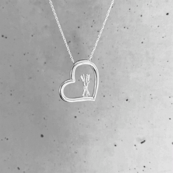 Ski Heart Necklace