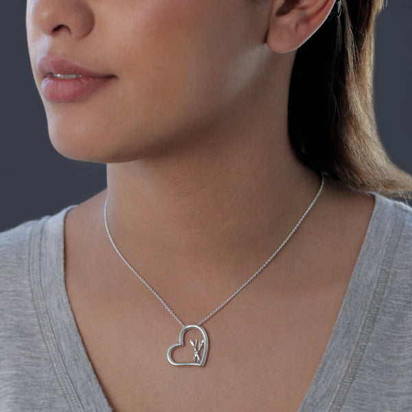Ski Heart Necklace