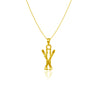 Ski Pendant Necklace - Gold