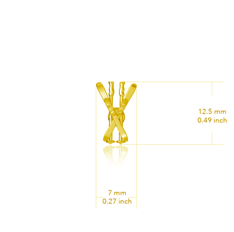 Ski Stud Earrings - Gold