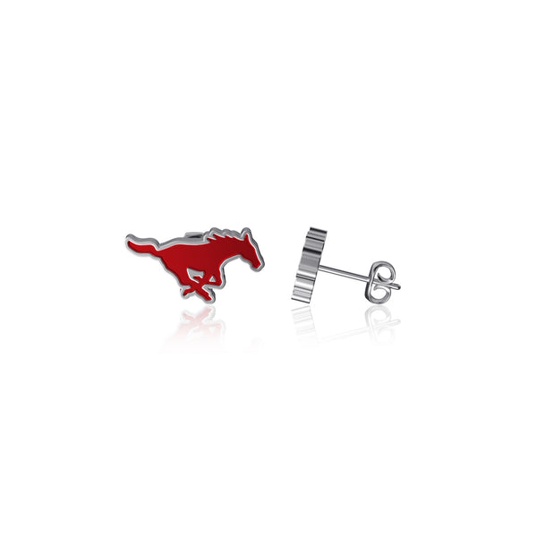 Southern Methodist Mustangs Stud Earrings - Enamel