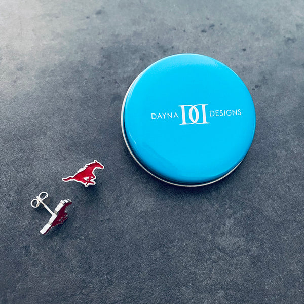 Southern Methodist Mustangs Stud Earrings - Enamel