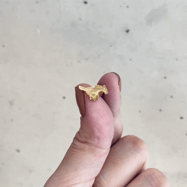 Southern Methodist Mustangs Stud Earrings - Gold