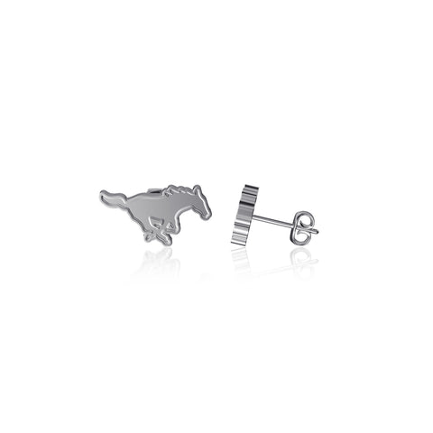 Southern Methodist Mustangs Stud Earrings - Silver