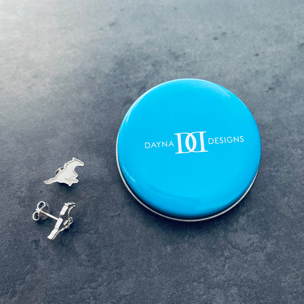 Southern Methodist Mustangs Stud Earrings - Silver