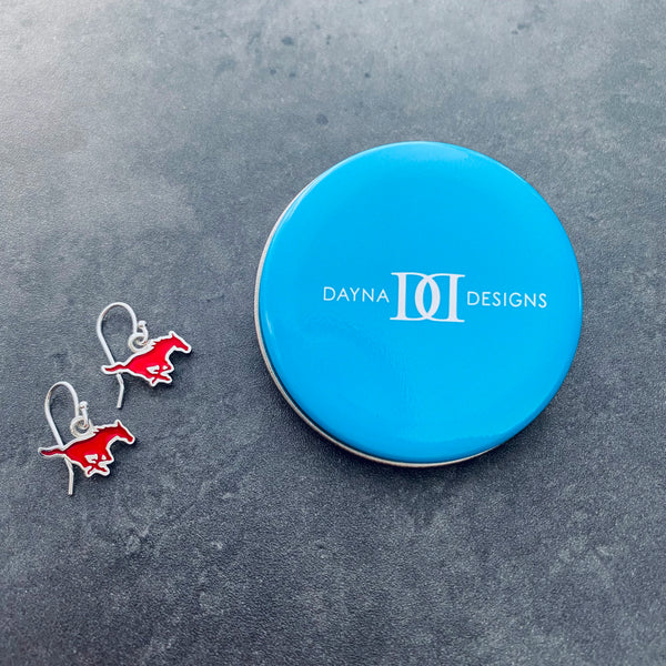 Southern Methodist Mustangs Dangle Earrings - Enamel