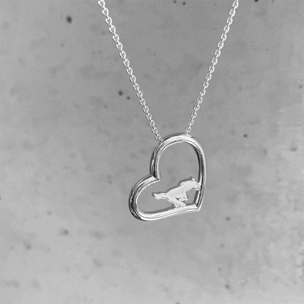 Southern Methodist Mustangs Heart Pendant Necklace