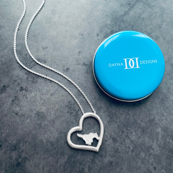 Southern Methodist Mustangs Heart Pendant Necklace