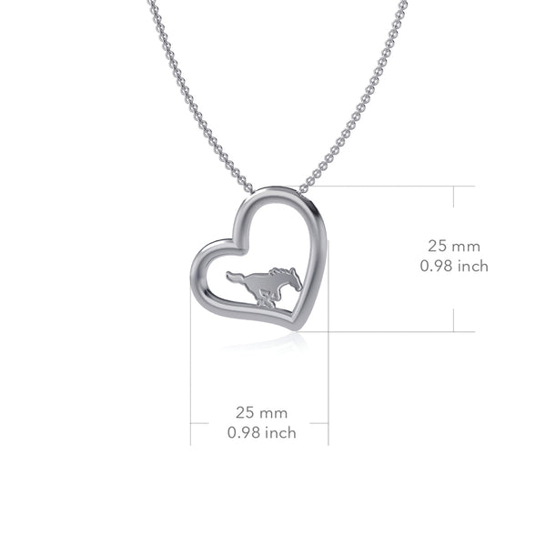 Southern Methodist Mustangs Heart Pendant Necklace