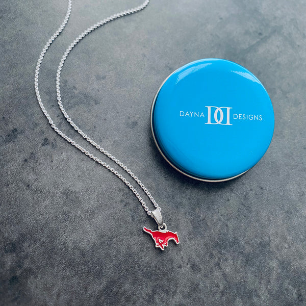 Southern Methodist Mustangs Pendant Necklace - Enamel