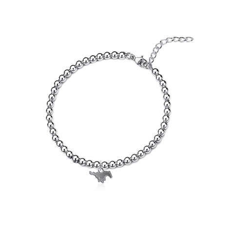Southern Methodist Mustangs Bead Bracelet - Silver