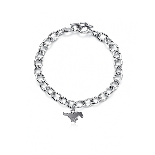 Southern Methodist University Link Bracelet - Silver