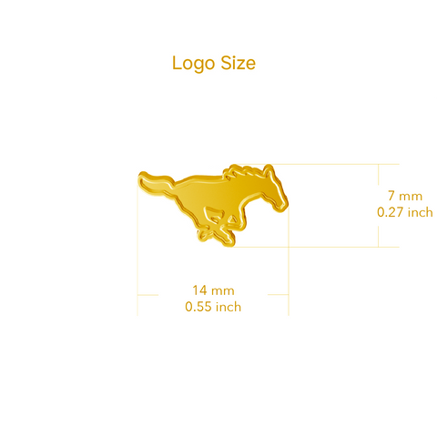 Southern Methodist Mustangs Stud Earrings - Gold