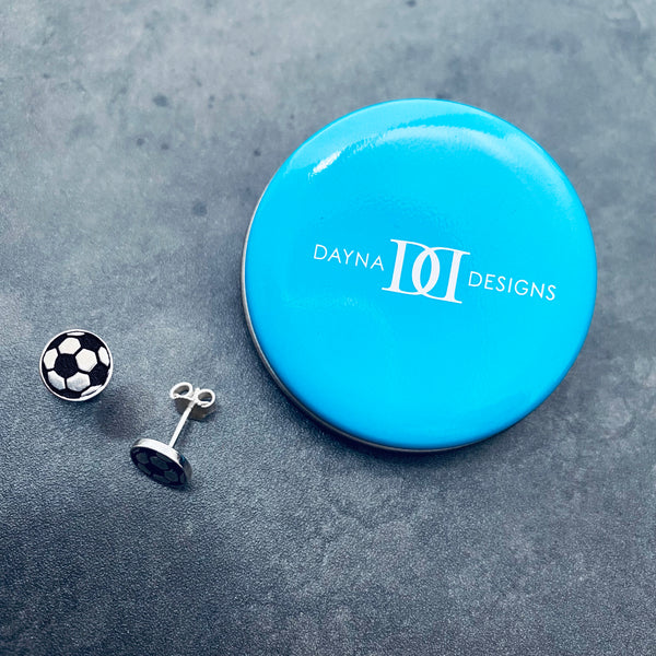 Soccer Stud Earrings - Enamel