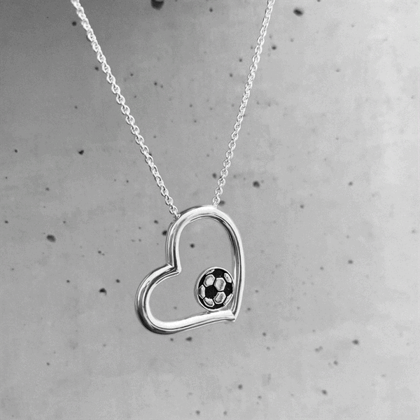 Soccer Heart Necklace - Enamel