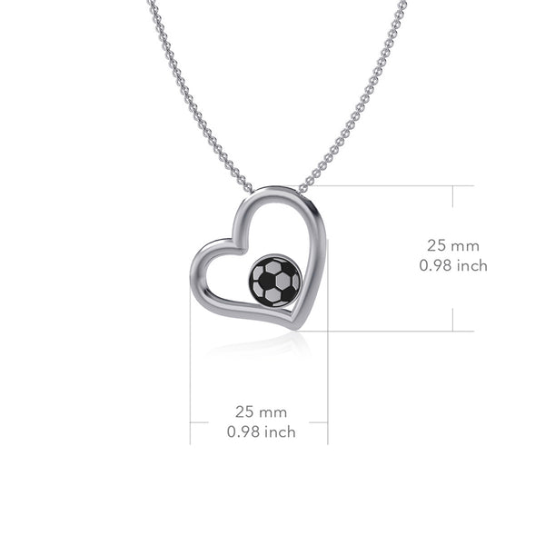 Soccer Heart Necklace - Enamel