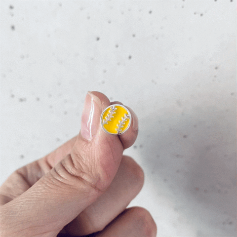 Softball Stud Earrings - Enamel