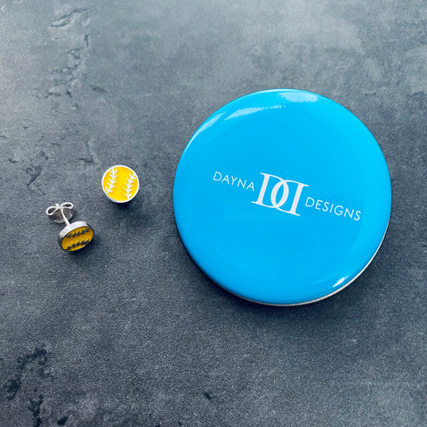 Softball Stud Earrings - Enamel